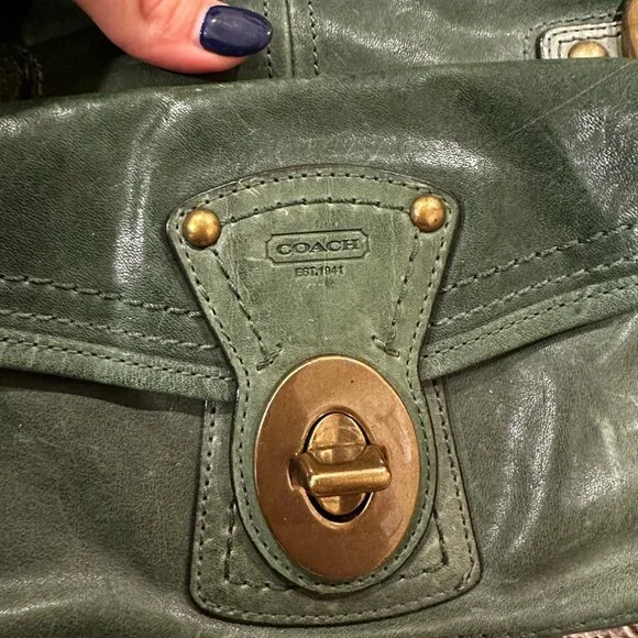 Vintage Coach Green Purse - Picture 3 of 5
